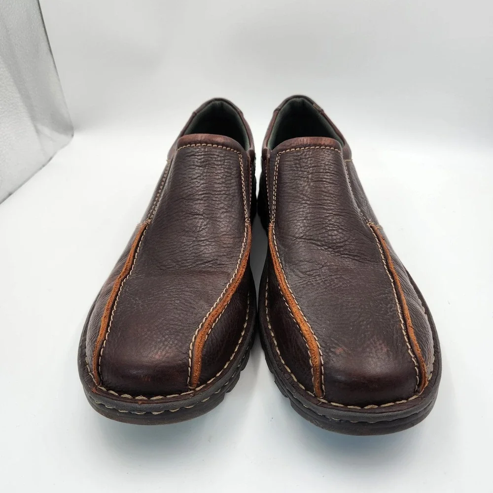 Clarks Vanek Step 26130601 Mens 13 M Shoes Brown Oily Leather Slip‎ On Loafer